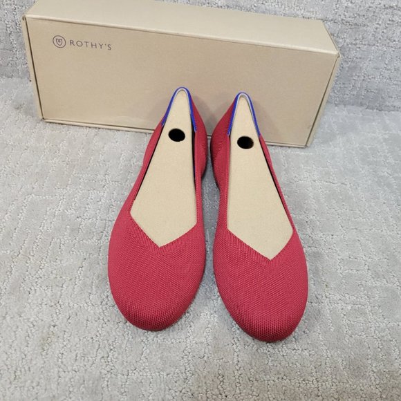 Rothy’s The Flats Scooter Red Slip On Ballet Shoes Women's Size US 10.5, 12 - Picture 6 of 10